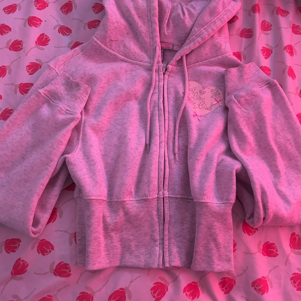 Light weighted gray cropped hoodie